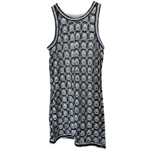 Harper Women's Black & Ivory Lace Sleeveless Knee Length Party Dress L Formal